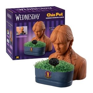 Chia Pet Wednesday w/ Seed Pack Decorative Pottery Planter Grow DIY Adams Family